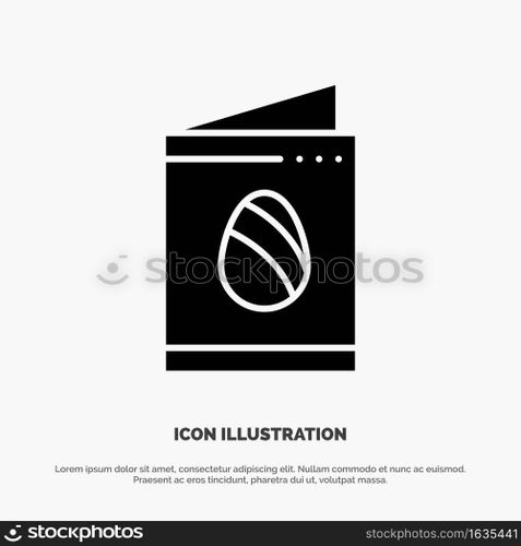 Card, Egg, Easter, Wedding solid Glyph Icon vector