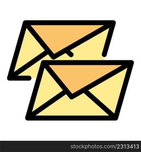 Card envelope icon. Outline card envelope vector icon color flat isolated. Card envelope icon color outline vector
