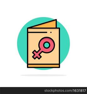 Card, Female, Symbol, Invite Abstract Circle Background Flat color Icon