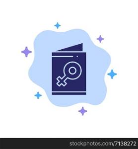 Card, Female, Symbol, Invite Blue Icon on Abstract Cloud Background