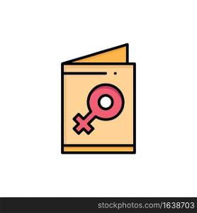 Card, Female, Symbol, Invite  Flat Color Icon. Vector icon banner Template