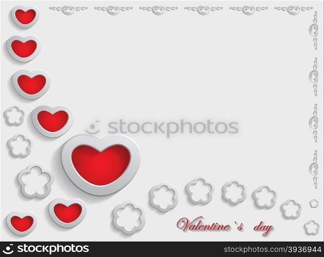 Card for Valentine&rsquo;s Day on a Gray Background. Vector illustration