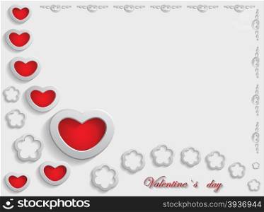 Card for Valentine&rsquo;s Day on a Gray Background. Vector illustration