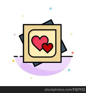 Card, Heart, Love, Marriage Card, Proposal Abstract Flat Color Icon Template
