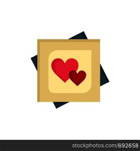 Card, Heart, Love, Marriage Card, Proposal Flat Color Icon. Vector icon banner Template