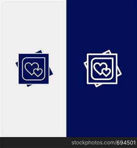 Card, Heart, Love, Marriage Card, Proposal Line and Glyph Solid icon Blue banner Line and Glyph Solid icon Blue banner