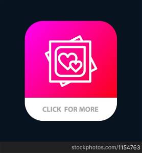 Card, Heart, Love, Marriage Card, Proposal Mobile App Button. Android and IOS Line Version