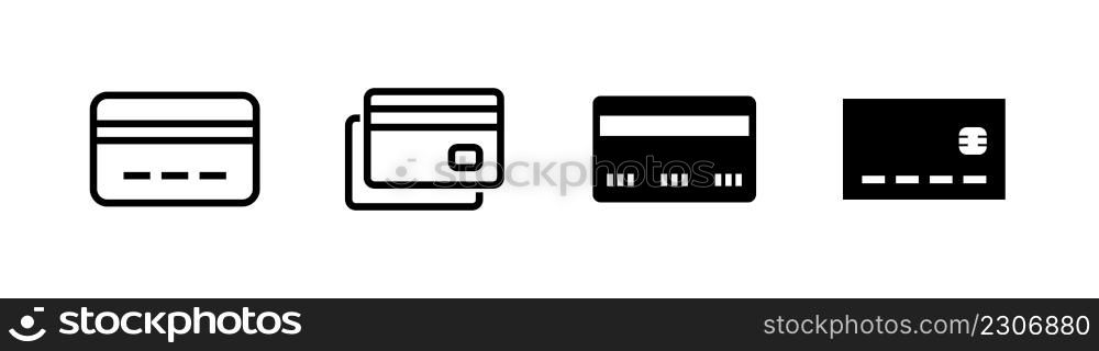 Card icon design element, clipart icon set related to credit card or debit card