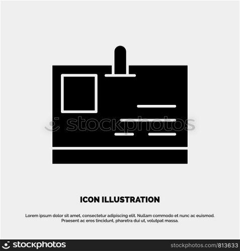 Card, ID Card, Identity, Pass solid Glyph Icon vector