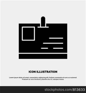 Card, ID Card, Identity, Pass solid Glyph Icon vector