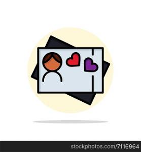 Card, Love, Heart Abstract Circle Background Flat color Icon