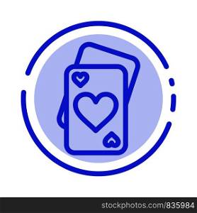 Card, Love, Heart, Wedding Blue Dotted Line Line Icon