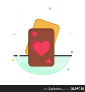 Card, Love, Heart, Wedding Business Logo Template. Flat Color