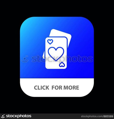 Card, Love, Heart, Wedding Mobile App Button. Android and IOS Glyph Version
