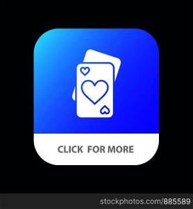 Card, Love, Heart, Wedding Mobile App Button. Android and IOS Glyph Version