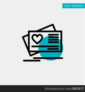 Card, Love, Heart, Wedding turquoise highlight circle point Vector icon
