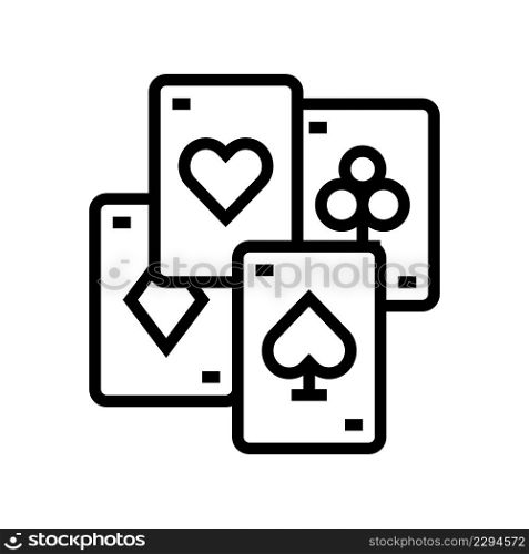 card magic line icon vector. card magic sign. isolated contour symbol black illustration. card magic line icon vector illustration