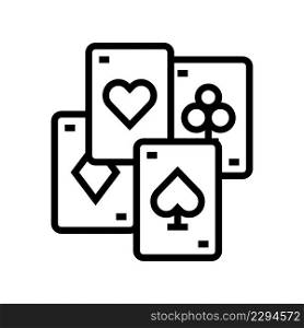card magic line icon vector. card magic sign. isolated contour symbol black illustration. card magic line icon vector illustration