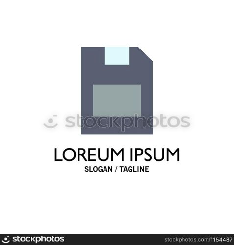 Card, Memory Card, Storage, Data Business Logo Template. Flat Color