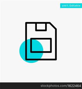 Card, Memory Card, Storage, Data turquoise highlight circle point Vector icon
