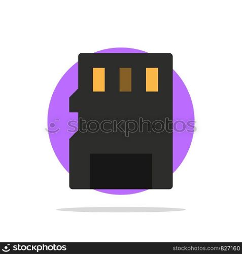 Card, Memory, Memory Card, SD Abstract Circle Background Flat color Icon