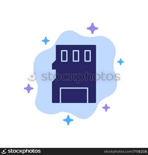 Card, Memory, Memory Card, SD Blue Icon on Abstract Cloud Background
