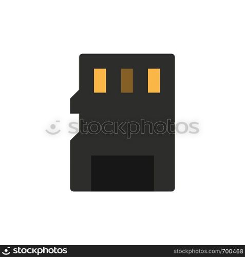 Card, Memory, Memory Card, SD Flat Color Icon. Vector icon banner Template