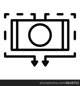 Card money icon outline vector. App bank. Payment mobile. Card money icon outline vector. App bank