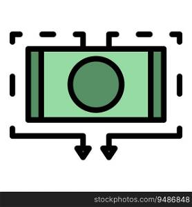 Card money icon outline vector. App bank. Payment mobile color flat. Card money icon vector flat