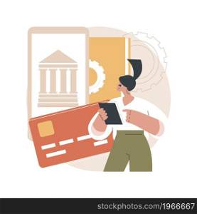 Card-on-File abstract concept vector illustration. Storing cardholder information, payment facilitation, card-on-file transaction, save details, consumer credentials, reward abstract metaphor.. Card-on-File abstract concept vector illustration.