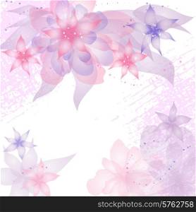 Card or invitation with abstract floral background.. Card or invitation with abstract floral background