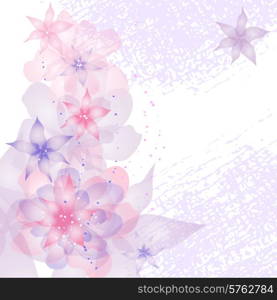 Card or invitation with abstract floral background.. Card or invitation with abstract floral background