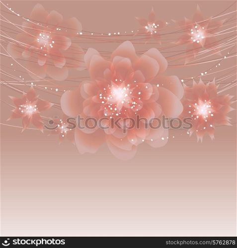 Card or invitation with abstract floral background.. Card or invitation with abstract floral background