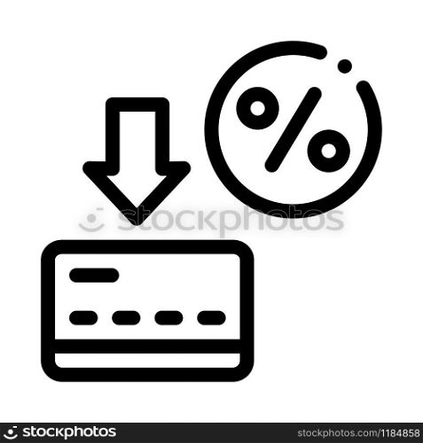 Card Percentage Icon Vector. Outline Card Percentage Sign. Isolated Contour Symbol Illustration. Card Percentage Icon Vector Outline Illustration