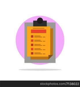 Card, Presentation, Report, File Abstract Circle Background Flat color Icon