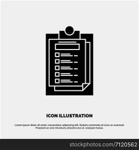 Card, Presentation, Report, File solid Glyph Icon vector