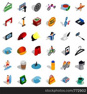 Card reader icons set. Isometric style of 36 card reader vector icons for web isolated on white background. Card reader icons set, isometric style