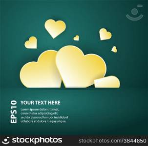 Card template with abstract hearts on dark background festive card template vector illustration.