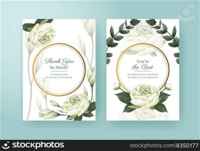 Card template with muave red floral concept,watercolor style 