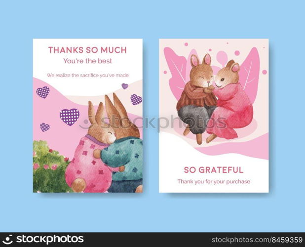 Card template with paradise love concept design watercolor vector illustration 