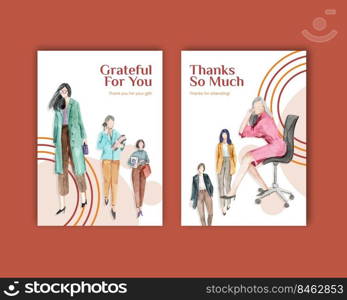 Card template with world water day concept design watercolor vector illustration 