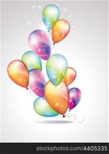 Card to birthday, with balloons
