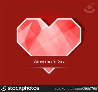 Card Valentines Day with a heart made of paper. EPS 10 vector illustration. Used transparency layer of background