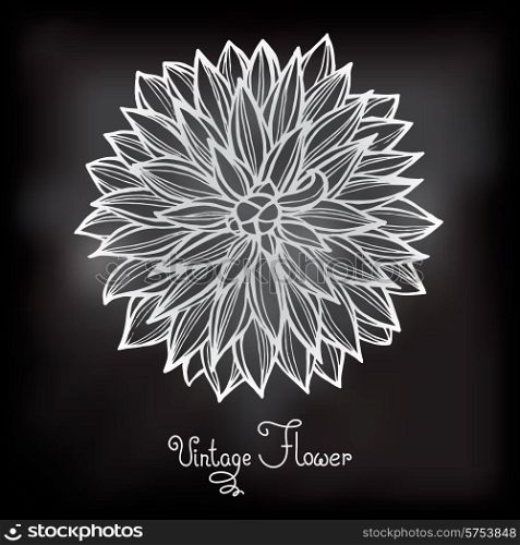 Card with beautiful flower dahlia. Vector illustration.. Card with beautiful flower dahlia.