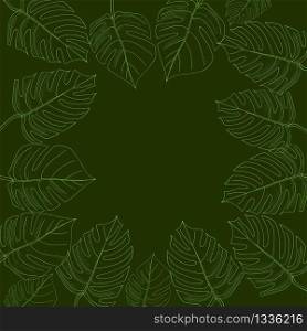 Card with big leaves on the dark background.