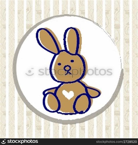 card with cappuccino bunny