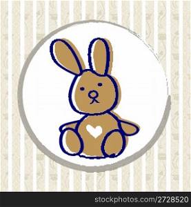 card with cappuccino bunny