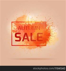 Card with colorful splashes, Autumn sale. Shopping. Card with colorful splashes, Autumn sale.