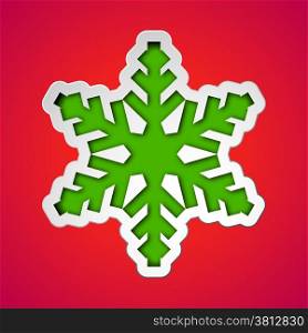 Card with cut out christmas snowflake silhouette