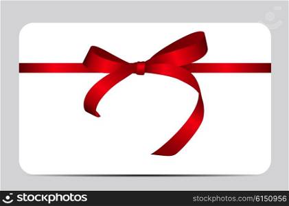 Card with Red Gift Ribbon. Vector illustration EPS10. Card with Red Gift Ribbon. Vector illustration.